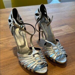 Elegant Valentino Silver Strappy Women's Heels